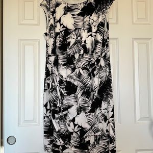 Palm Print Black and White Roz & Ali Dress